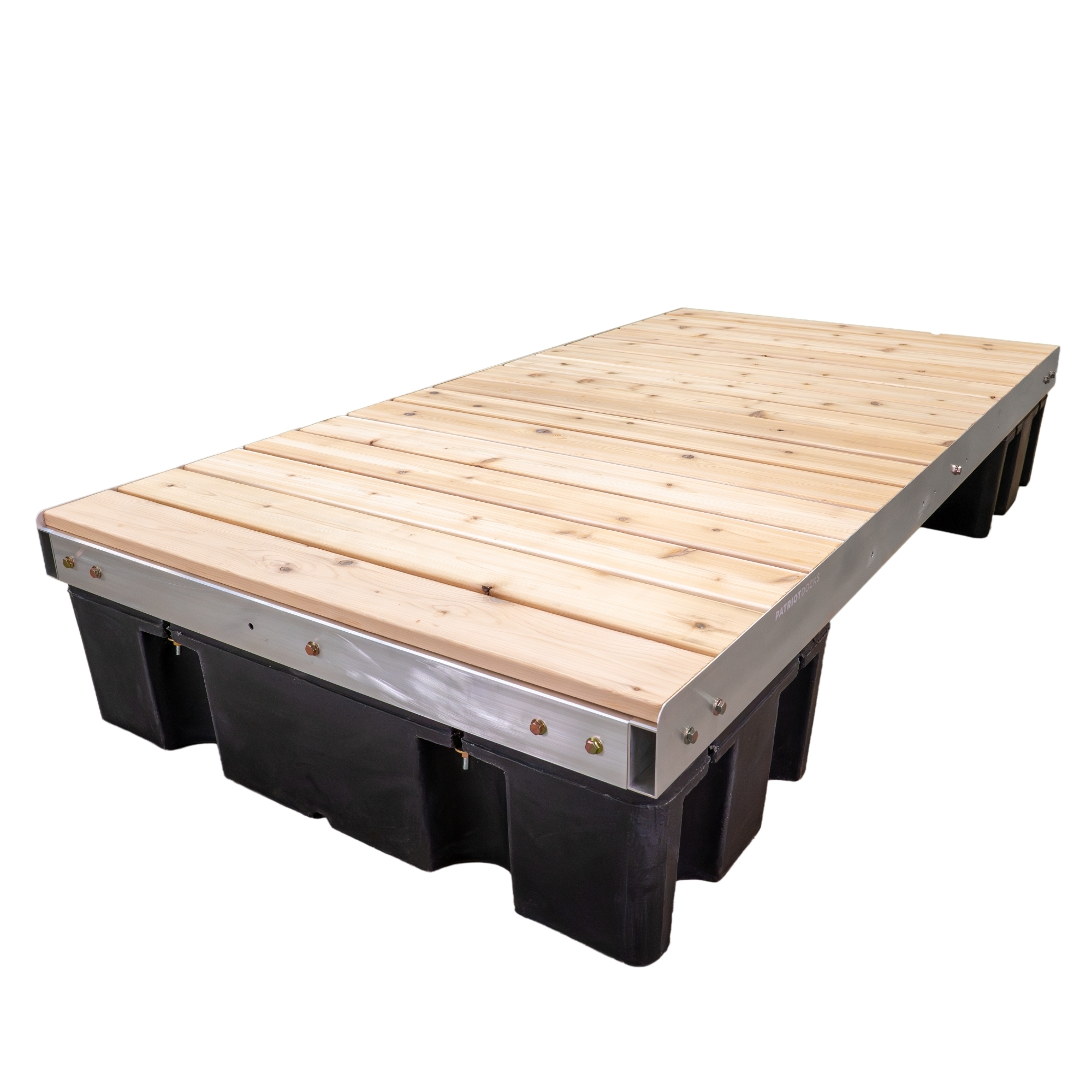 Patriot Docks Low-Profile Floating Dock Section with Cedar Decking
